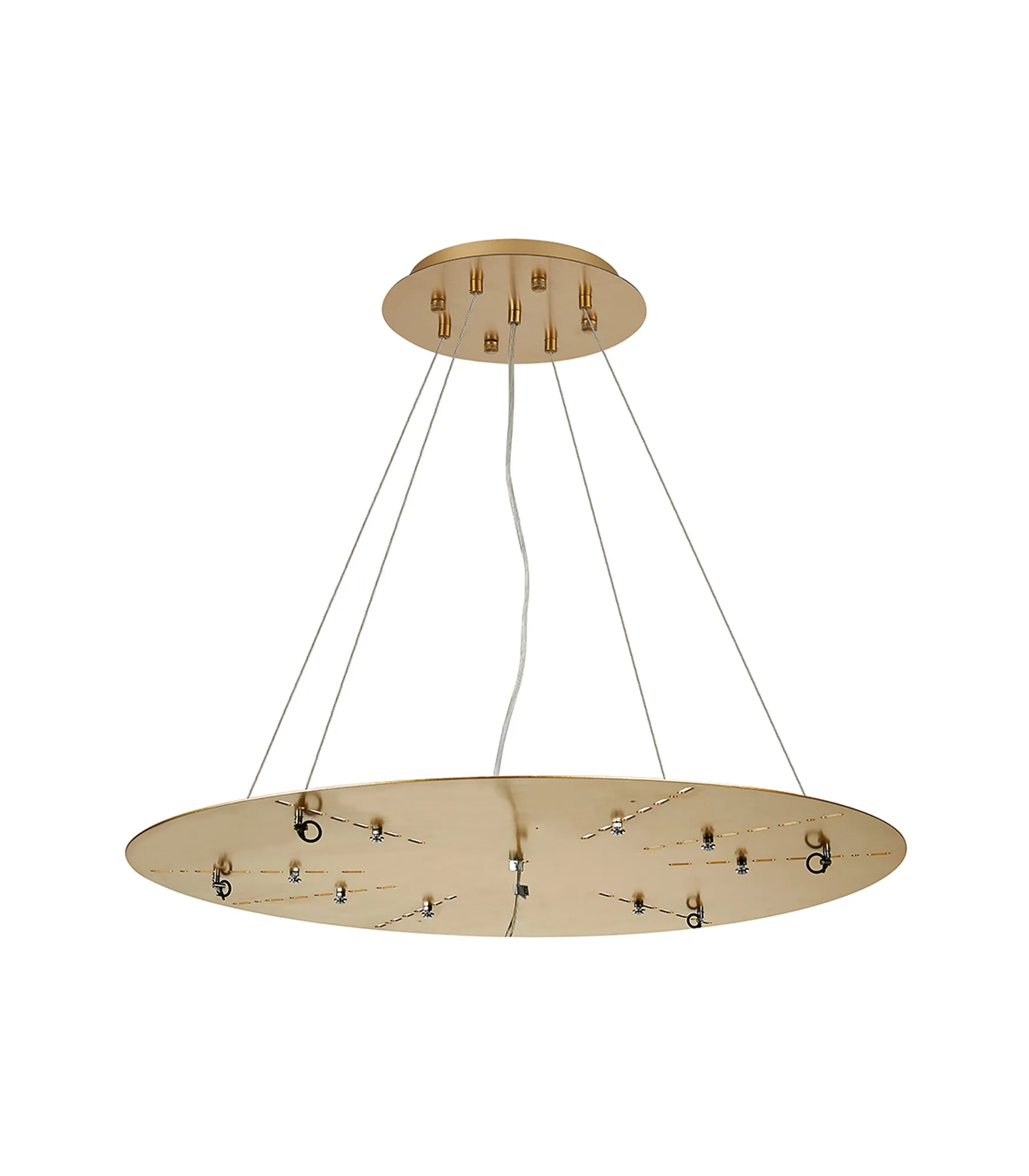 D0937BR  Lowan 69cm, 3m Brass/Painted Brass, Suspension Plate c/w Power Cable To Lower Flush Fittings, Max Load 40kg (ONLY TESTED FOR OUR PRODUCTS)